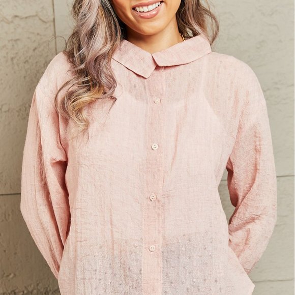 Petal Dew Take Me Out Lightweight Button Down Top - Picture 5 of 5